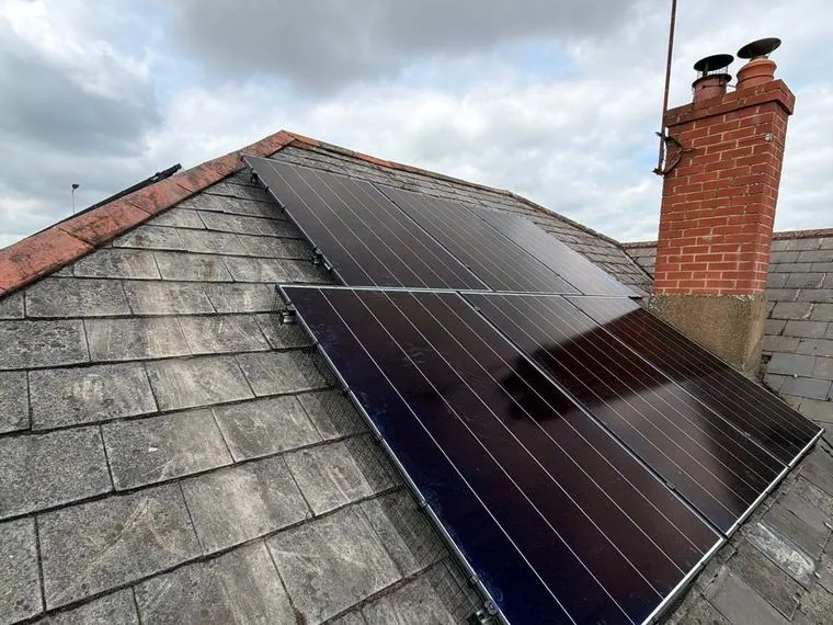 Completed solar array on a tiled roof in Padworth, Berkshire