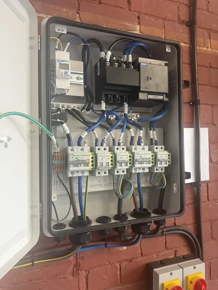 Gateway and protection equipment with breakers and cabling
