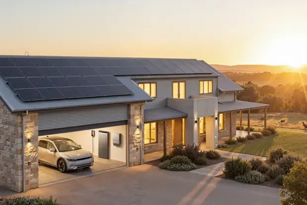 Anker SOLIX X1 storage, power dock and EV charger installed in a garage